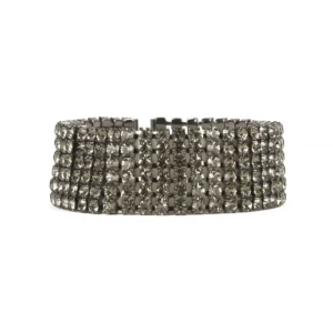 Choker Asteria fili di Strass in Argento Brunito