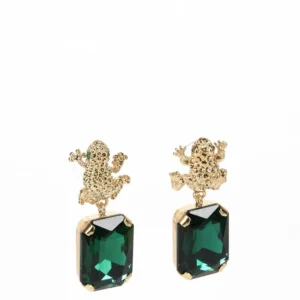 Orecchini Armonia color Verde Smeraldo con motivo Rana