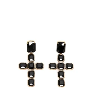 Orecchini Calliope Croce color Nero