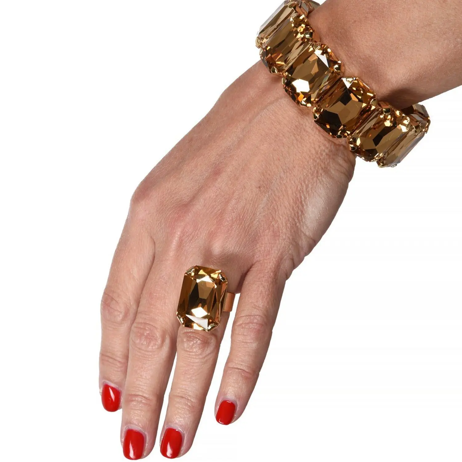 Anello Celeste con Cristallo color Oro - immagine 3