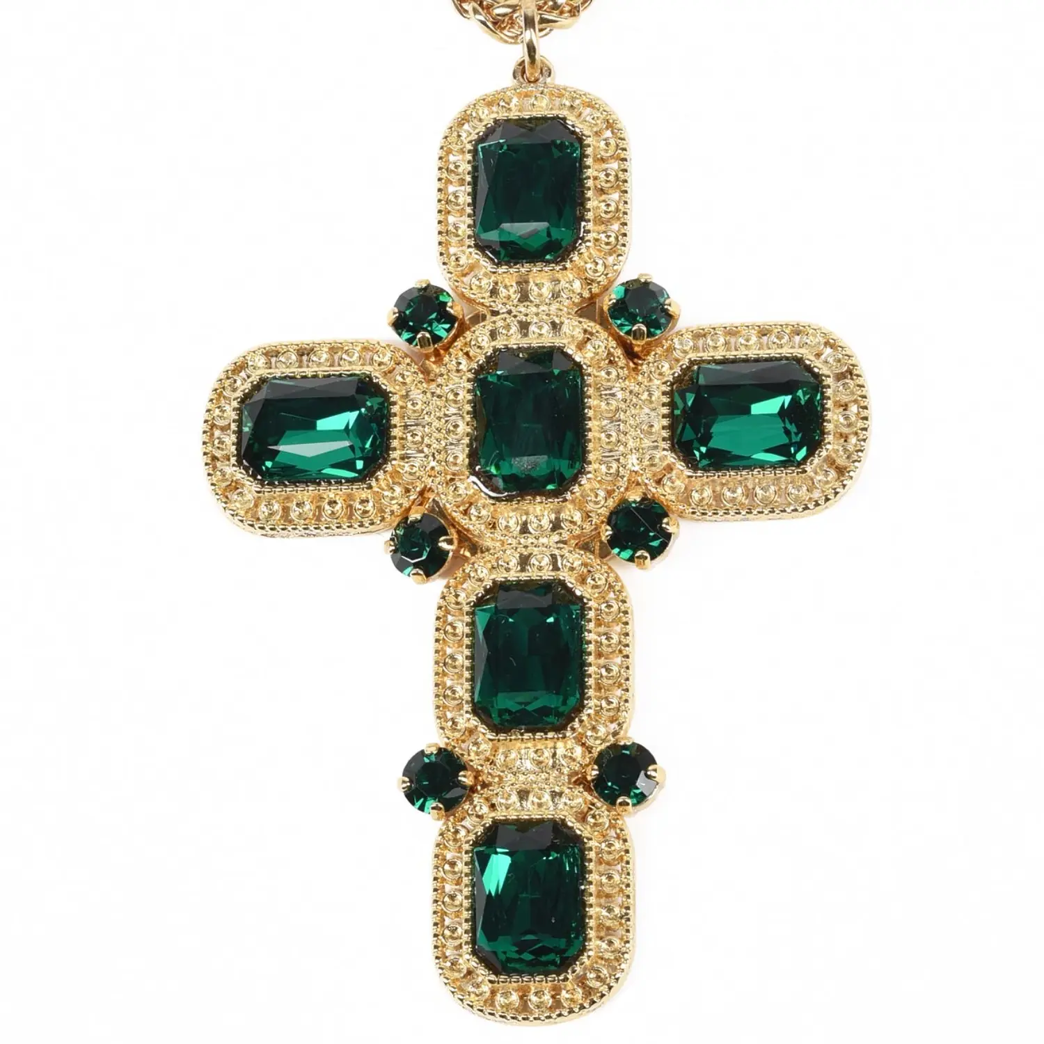 Collana Artemide Croce con Cristalli color Verde