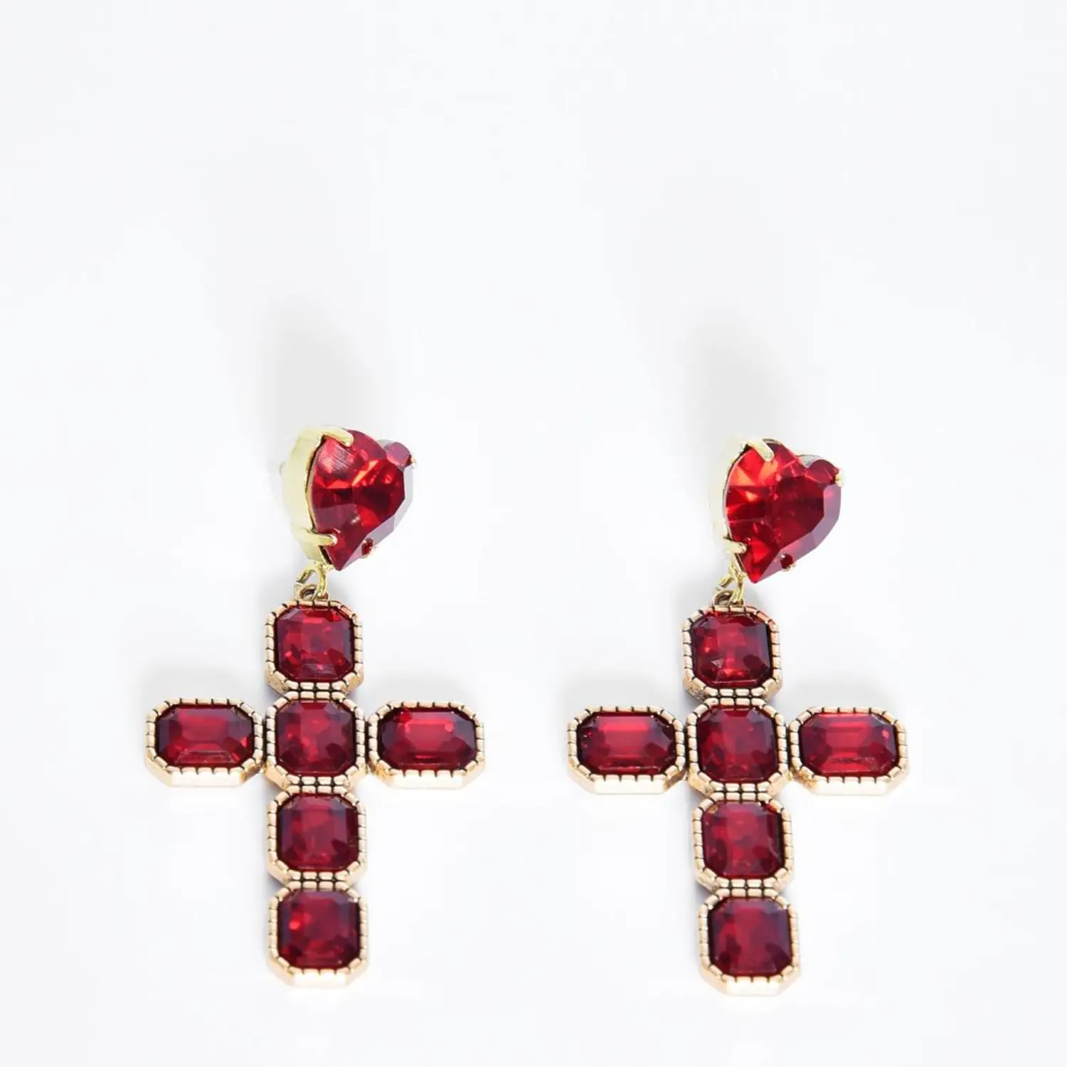 Orecchini Diana Croce color Rosso