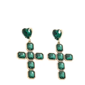 Orecchini Diana Croce color Verde