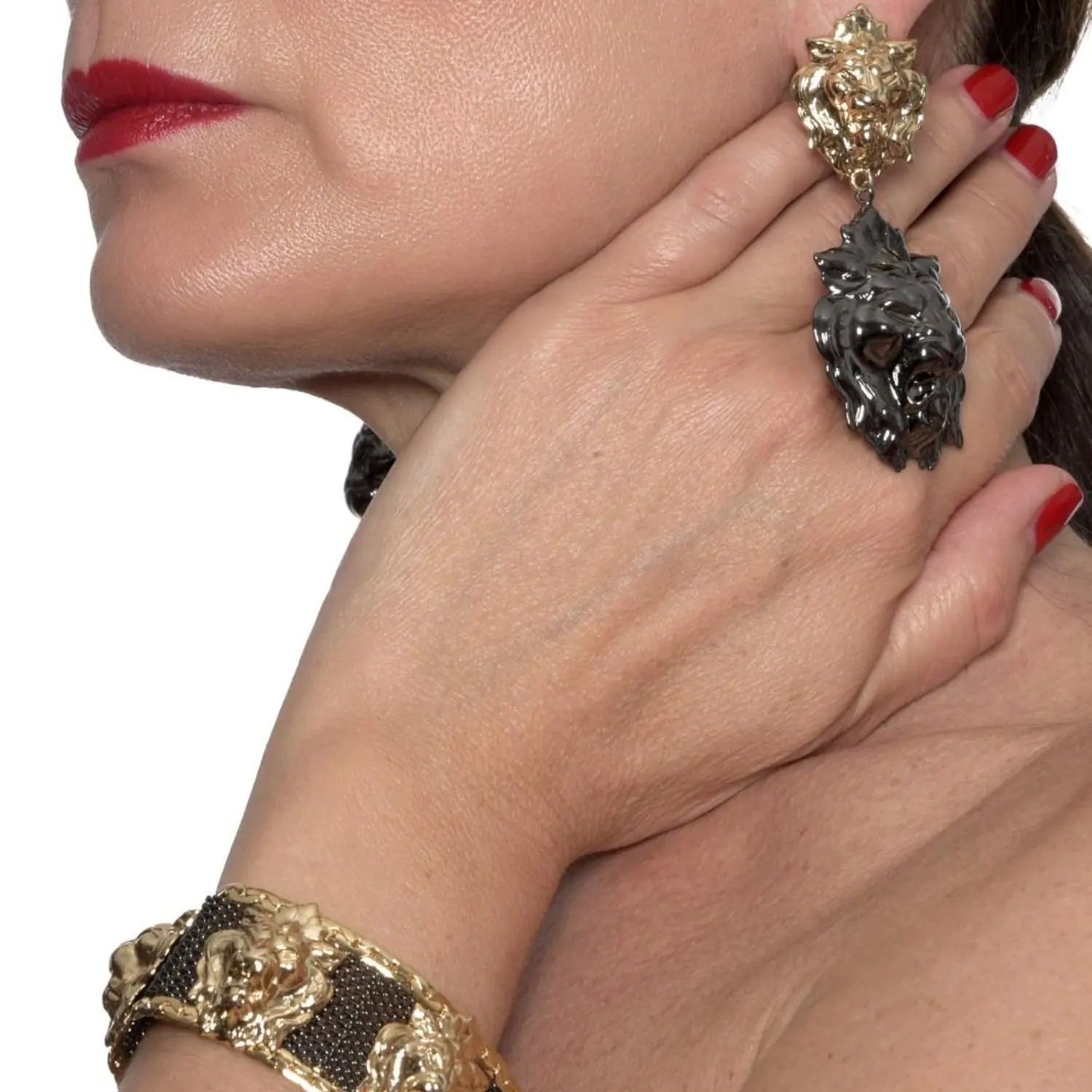 Orecchini Heritage con Testa di Leone - immagine 4