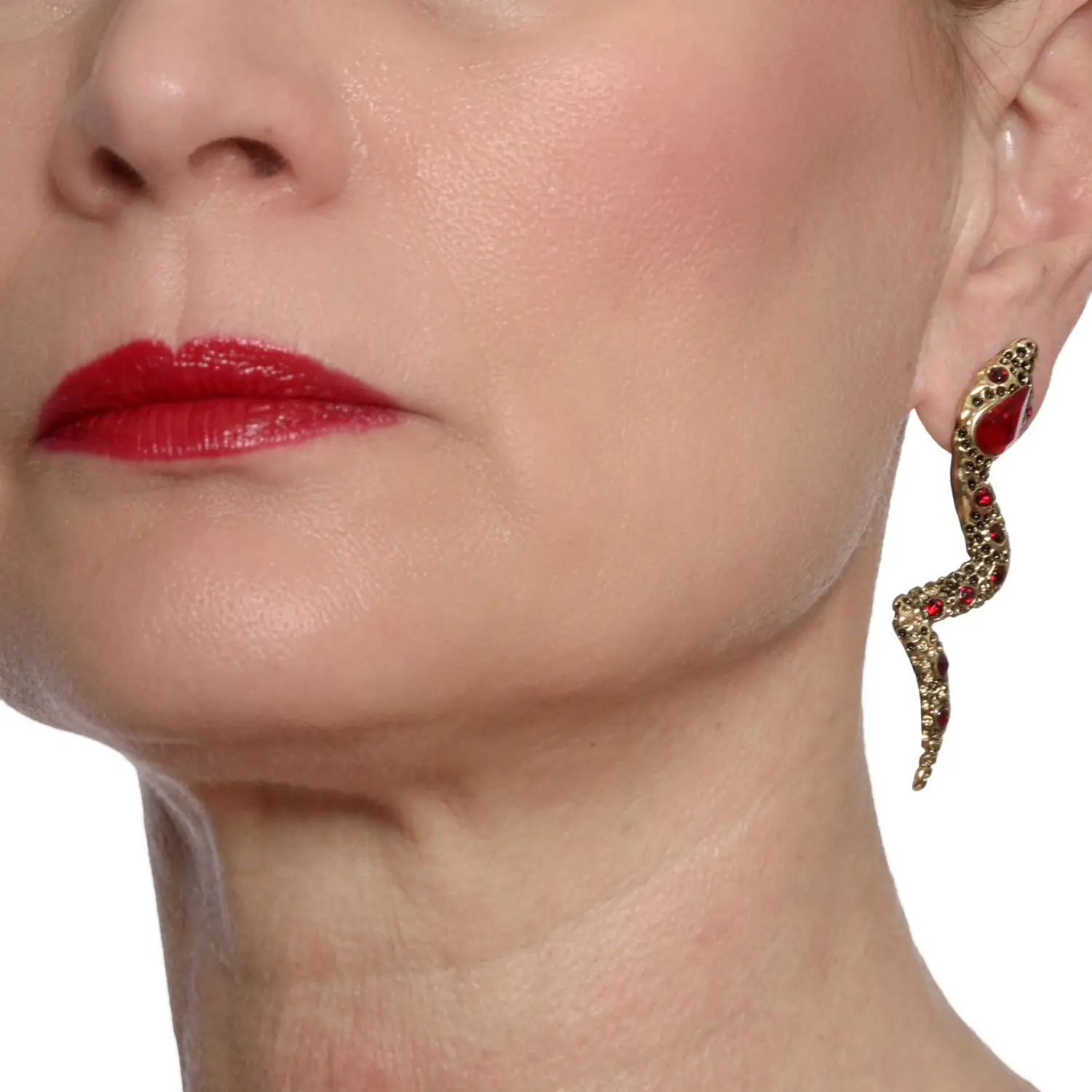 Orecchini Moire con Cristalli color Rosso - immagine 3