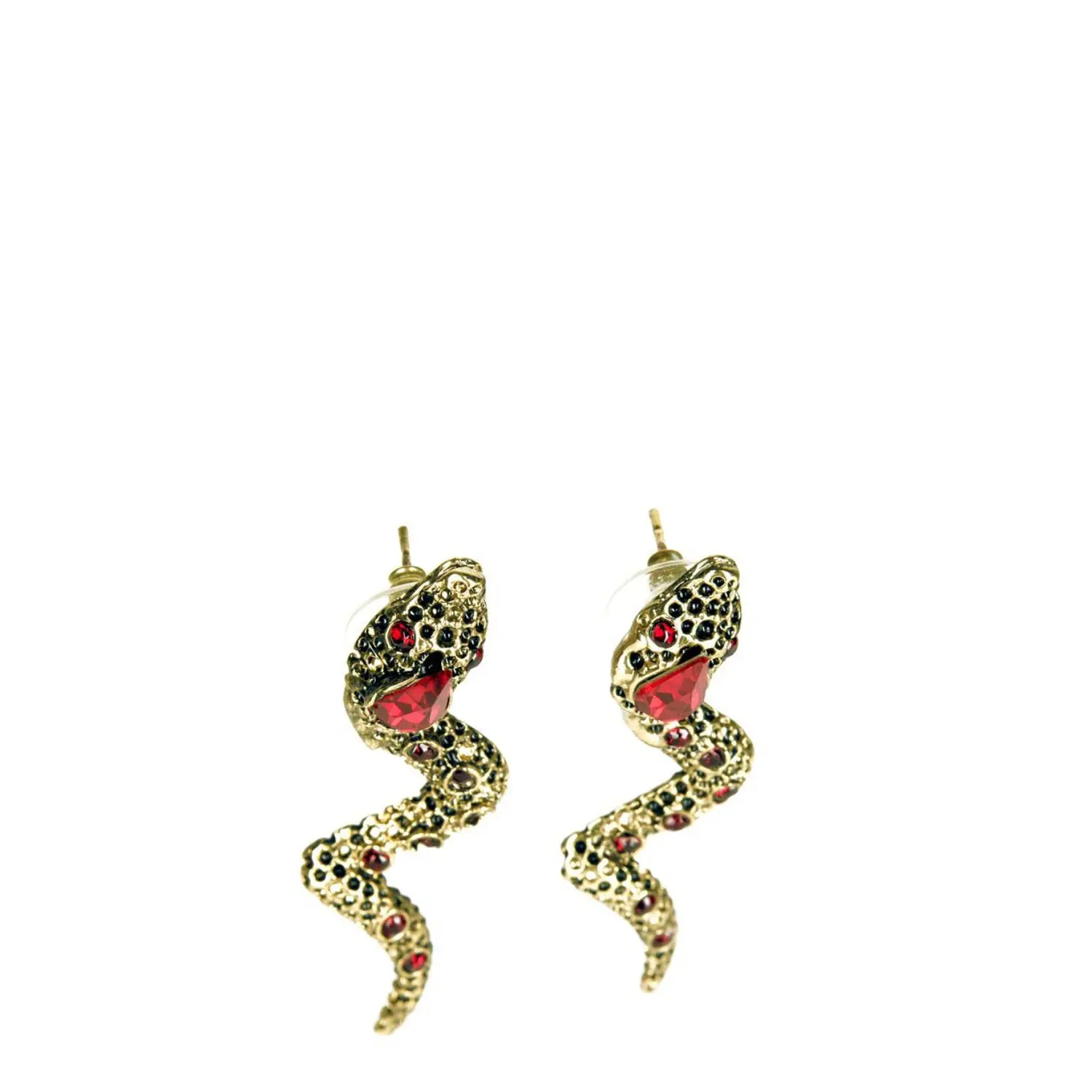 Orecchini Moire con Cristalli color Rosso - immagine 2