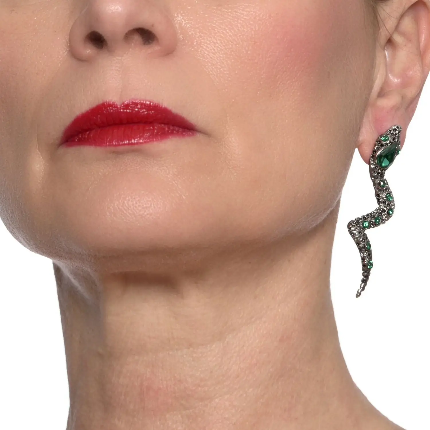 Orecchini Moire con Cristalli color Verde - immagine 3