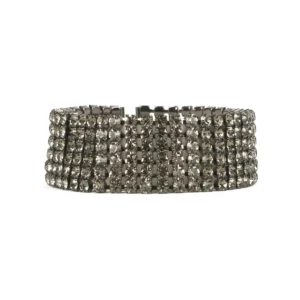 Choker Asteria fili di Strass in Argento Brunito