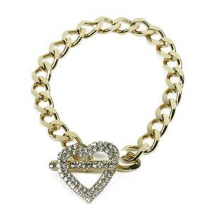 Collana Eirene catena Oro con il Cuore Strass